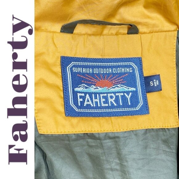FAHERTY ATMOSPHERE PUFFER JACKET GOLD INSULATED FULL ZIP WATER REPELLENT, SMALL - Picture 8 of 13